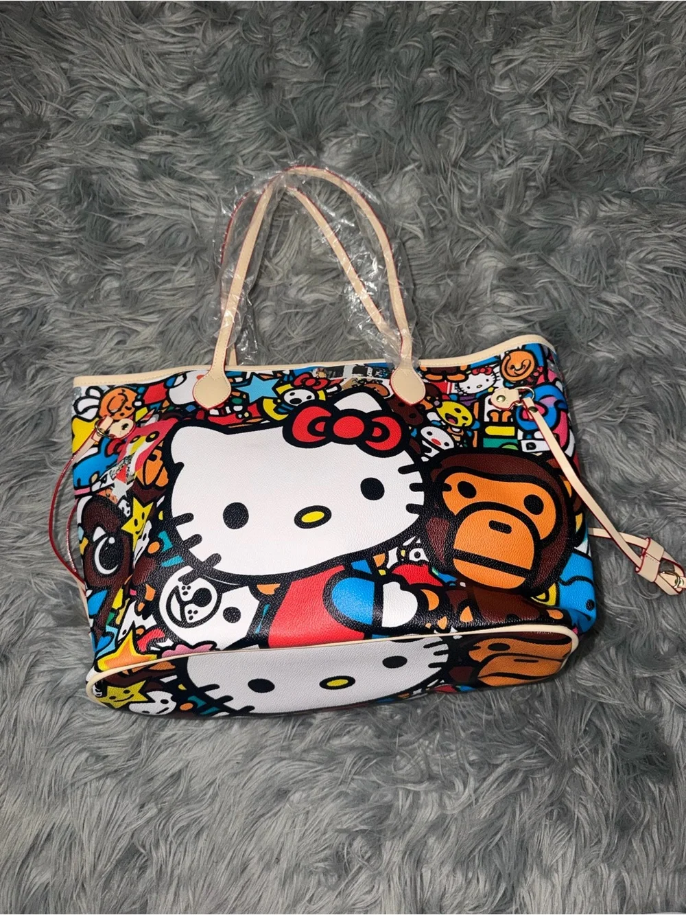 Hello Kitty x BAPE Colorful Graphic Tote Bag - Multicolor
